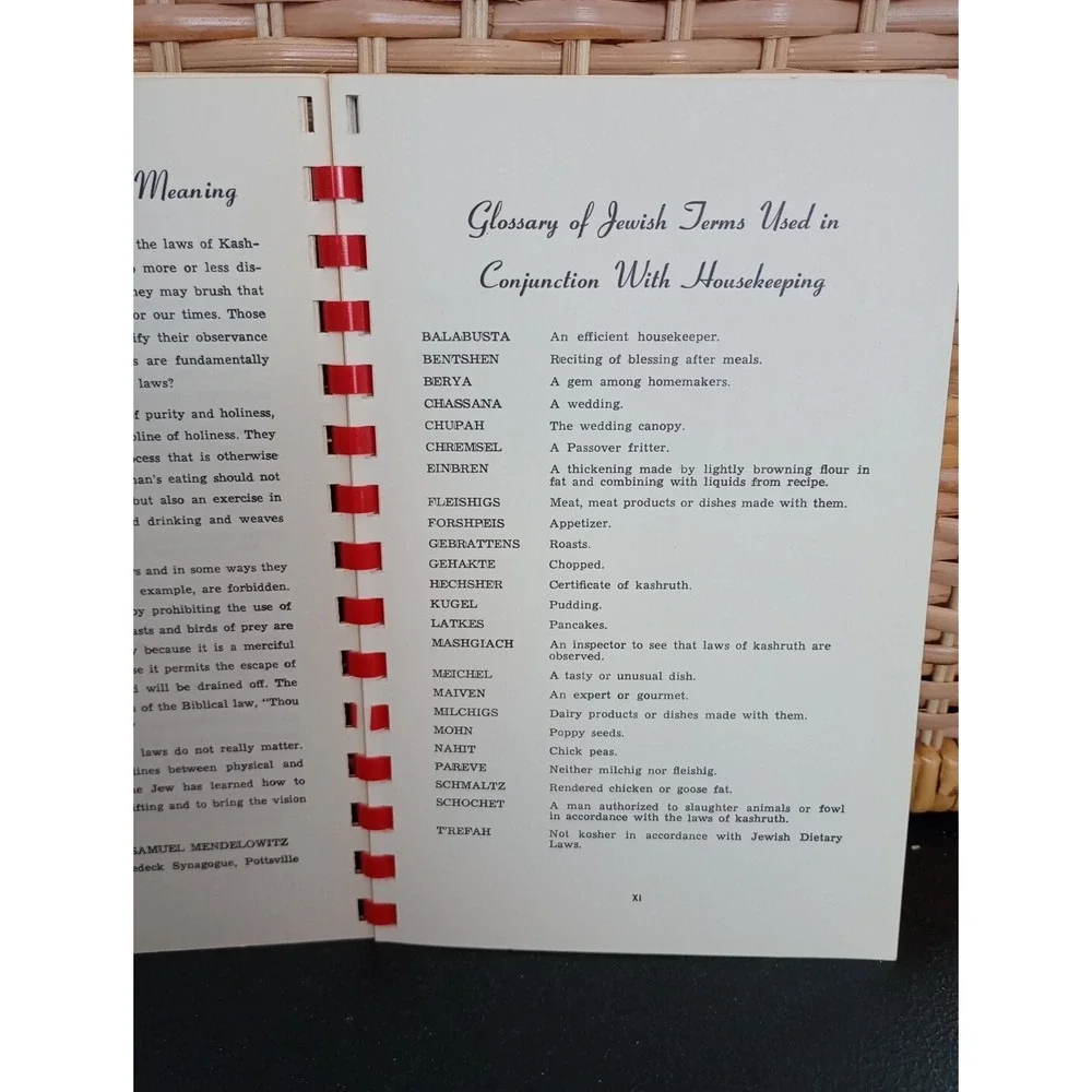 Oheb Zedeck Synagogue Jewish Cookbook Spiral 1956 Sisterhood‎ Pottsville, PA